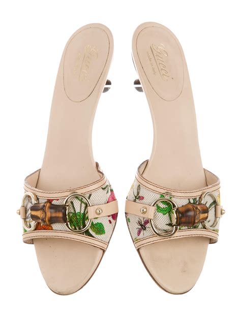 floral gucci sandals women|authentic Gucci floral sandals.